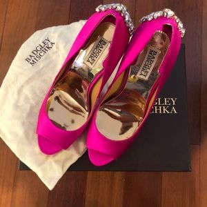 Badgley Mischka Pink Crystal Pumps